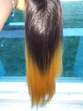 FASHION IDOL-mechones de pelo liso Yaki, 18-22 pulgadas, 6 pulgadas, frontal de encaje con cierre, tejido, ombré, marrón, dorado, extensión de cabello