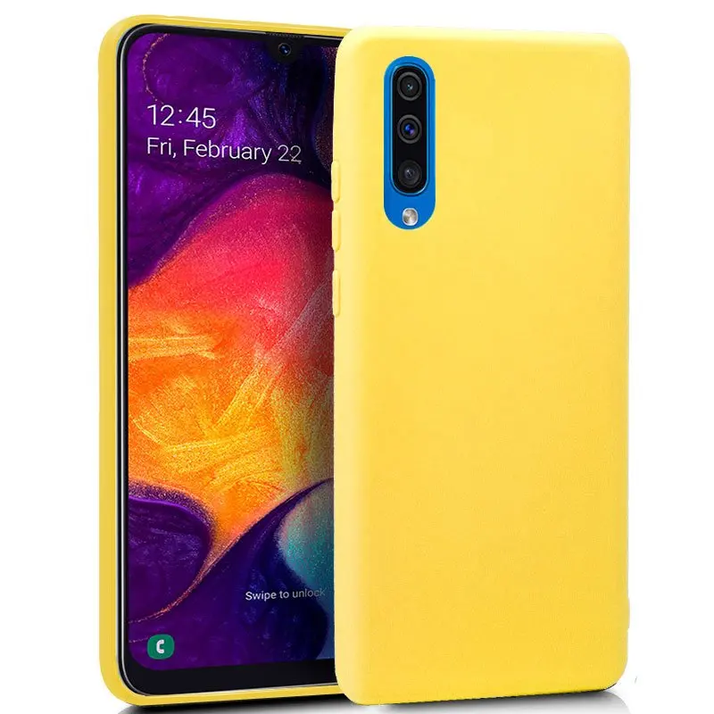 Силиконовый чехол samsung A505 Galaxy A50 (желтый гладкий to | Мобильные телефоны и