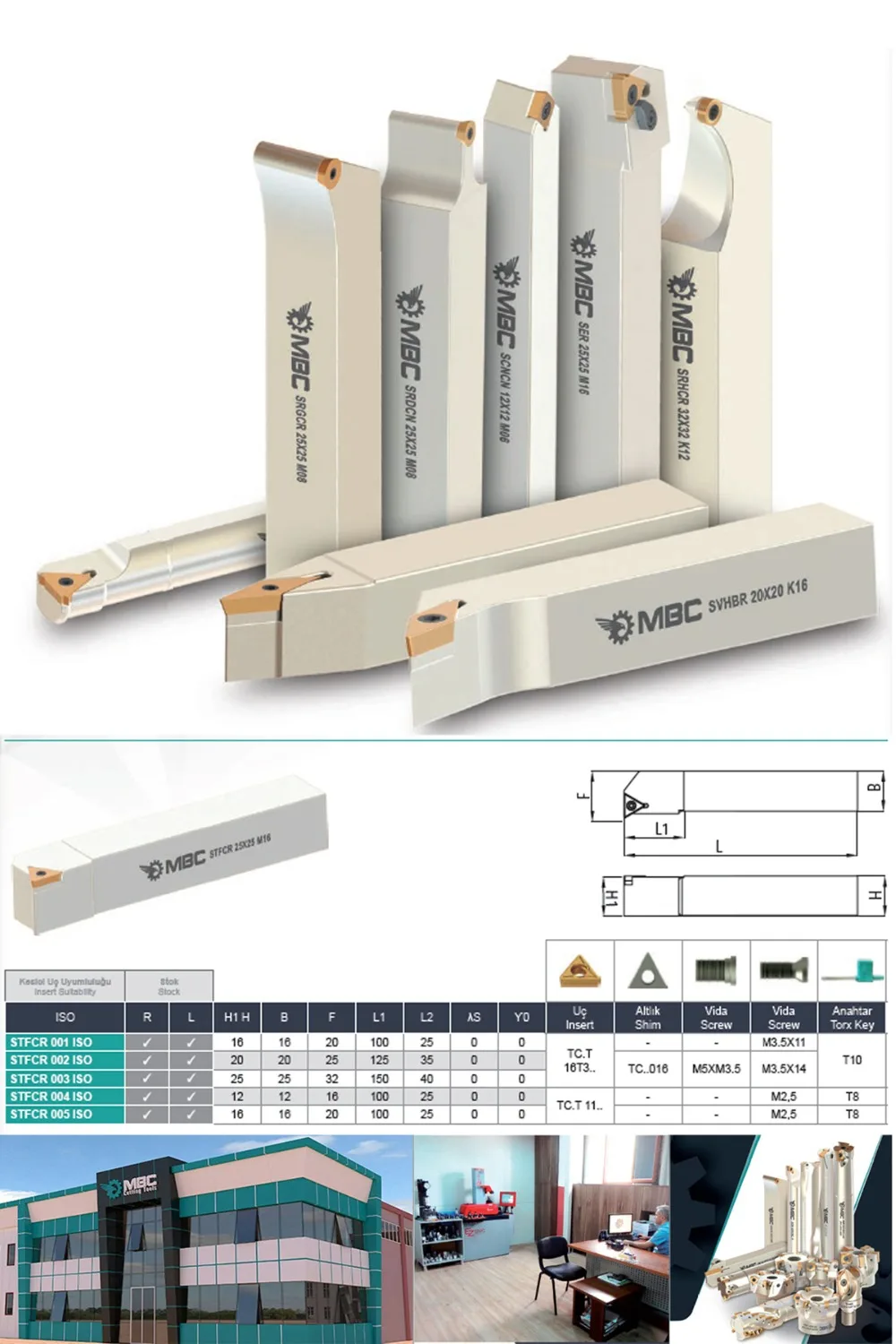 STFCR 001 ISO S-SYSTEM внешние токарные держатели правый/левый STFCR 16X16 H16