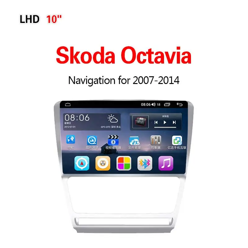 Lionet gps навигация для автомобиля Skoda Octavia 2007- 10,1 дюймов LS4001Y - Размер экрана, дюймов: 4G8core4G64G
