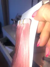 VeSunny-extensiones de cabello humano Rubio, cinta de cabello Real sin costuras, color negro, 50g/20 piezas
