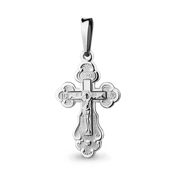 

Aquamarine Orthodox cross without inserts, 925 sterling silver