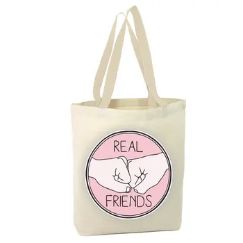 

Angemiel Bag Real Friends Printed Shopping Beach Tote Bag