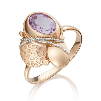 

Yuz platinum ring with amethyst from combined gold