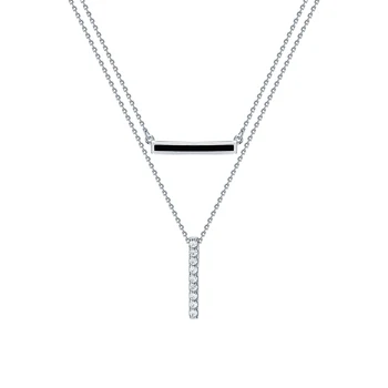 

Silver necklace with cubic zirconia and enamel sunlight sample 925