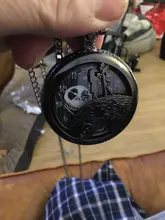 Reloj de bolsillo de plata/Negro/bronce para Navidad, película de Jack skeleton, Tim