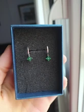 Pendientes de plata de ley 925 para mujer, Pendientes de aro para parejas, regalo de San Valentín, aretes de circón coloridos ostentosos