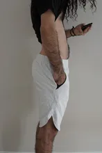 Pantalones cortos de culturismo para hombre, pantalones cortos masculinos de estilo veraniego para ejercicio de gimnasio, ropa deportiva de secado rápido de malla transpirable apta para correr