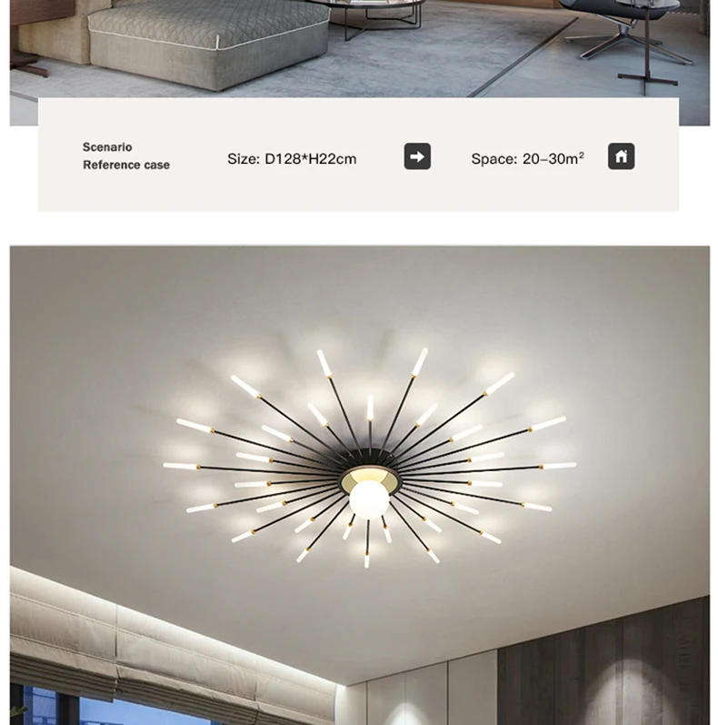 led chandelier Modern Style LED Chandelier For Living Room Bedroom Dining Room Kitchen Lounge Ceiling Lamp Gold Fireworks Design Natural Light crystal ball chandelier