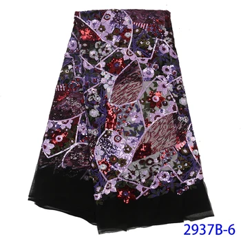 

Shining African Sequence Lace Fabrics 2019 New Arrival French Tulle Lace Fabric High Quality Nigerian Wedding Laces GD2937B-6