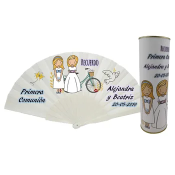 

Sell You batch/Fan personalized plastic rods Comunion girls blondes in customized with easy open tin