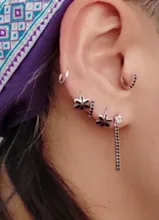 ROXI-pendientes de aro con cristales de circonita negra para mujer, joyas clásicas Punk, Voor Vrouwen, plata 925