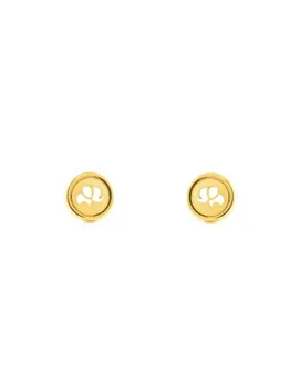 

Gold Girl earrings Round openwork Elephant matte and shimmer