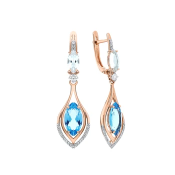 

Gold earrings with Topaz and cubic zirconia sunlight sample 585