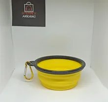 Taza plegable de viaje para alimentación de agua, contenedor portátil de comida para cachorros, para perros y gatos, bandeja de alimentación, 350ML