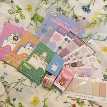 Novedad lindo de dibujos animados cinta de Washi, Kawaii papelería cinta adhesiva de la escuela suministros calcomanías de álbumes de recorte para bricolaje diario decoración cinta