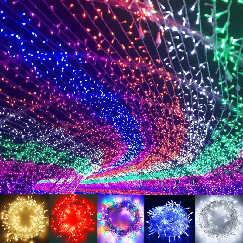 10M LED Fairy String Light Curtain Lights Garland Icicle Christm