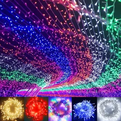 10M LED Fairy String Light Curtain Lights Garland Icicle Christmas Indoor Outdoor Wedding Lighting Home Holiday Party Tree Decor