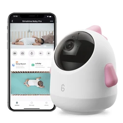 2k mini monitor do bebê câmera de visão noturna 2 way áudio alarme de movimento em casa câmera de segurança ao vivo streaming vídeo baby babá