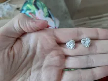 Pendientes de tuerca para mujer, de plata S925, corazón de circonia cúbica, boda, compromiso, novia, joyería elegante, CCE663