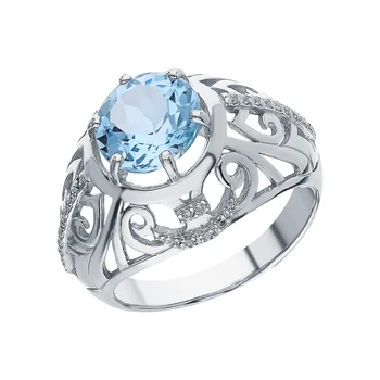 

Silver ring with Topaz and cubic zirconia sunlight sample 925