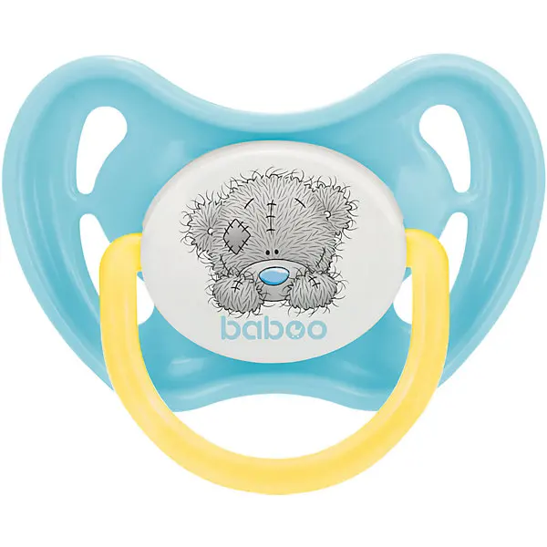 Соска-пустышка силиконовая Baboo Me to you с 6 мес, голубая