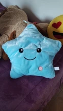 34CM Creative Toy Luminous Pillow Soft Stuffed Plush Glowing Colorful Stars Cushion Led