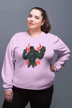 

Angemiel Wear Fighter Göril Pink Women Sweatshirts