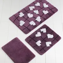 Коврик для ванной | коврик для ванной нескользящие Противоскользящие коврики My Heart фиолетовый 3л набор 60X100 Cm-50X60 Cm-40X60 см