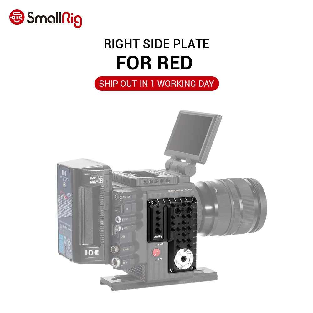 

SmallRig Right Side Plate for RED SCARLET-W / EPIC-W / RAVEN / WEAPON With 1/4 3/8 Thread Holes Arri Rosette Mount - 1848