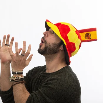 

Football Hat with Spanish Flag Embellishment
