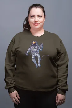 

Angemiel Wear Giving the Nod Astronot Green Women Sweatshirts