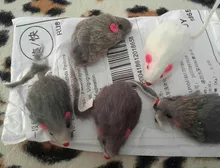 Pet-Toys Tail-Mice False-Mouse Sound Cat Real-Rabbit-Fur 5pcs Soft with for Dogs Long-Haired