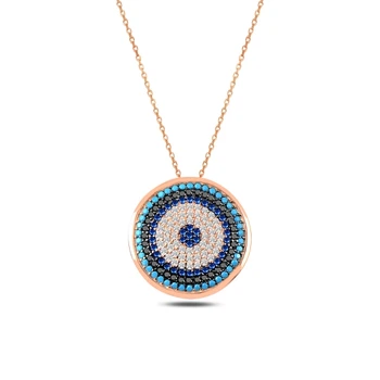 

KUTAYDAN Zircon Cubic Zirconia Society Eyed Pendant 925 Sterling Silver