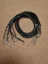 Cordón encerado de algodón, cuerda trenzada ajustable de 1,5mm y 2mm, cadena con cierre de langosta, accesorios para fabricación de joyas DIY, 10 Uds.