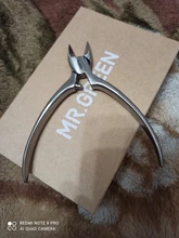 MR.GREEN-cortauñas superafilada de acero inoxidable, alta calidad, para cutículas, uñas postizas, pedicura