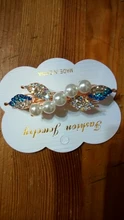 Barrettes Hair-Clip Rhinestone Crystal Leaf-Shape Metal Women Fashion Chic