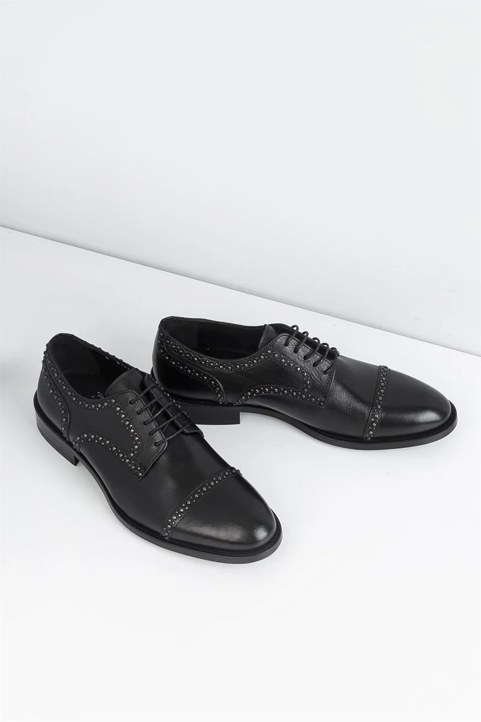 ILVi-Genuine Leather Handmade Reda Men's Classic Shoe Black Men Shoes