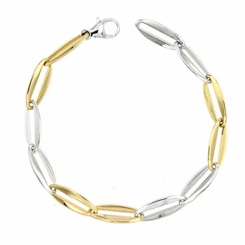 

18k gold bracelet two-color 20cm. [AA1691]