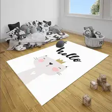 Серый, белый, розовый, Hello Cat Nordec для девочек, 3d принт, нескользящая микрофибра, детские украшения для детской комнаты, коврик