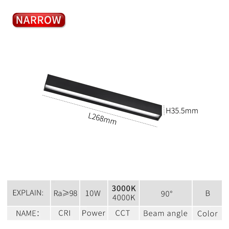 Мини) SCON Новое поступление 24V Ra98 мини Магнитная лампа серии для 24 мм рельсы - Испускаемый цвет: LineFloodlight 10W