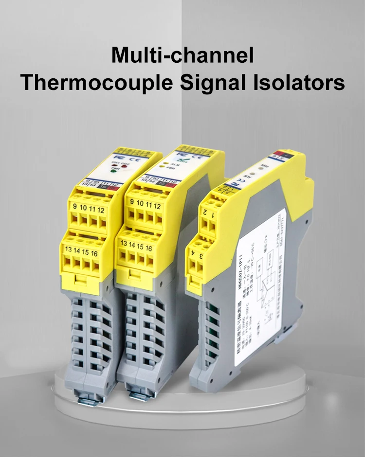 din rail temperature transmitter converter pt100 signal splitter isolator k type