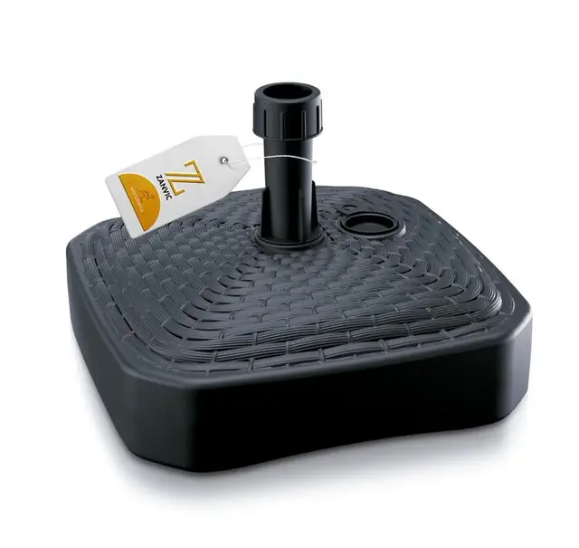 ZANVIC umbrella Bases made of high quality polyethylene with refillable capacity of 18 litres Deska Quadro 39cm anthracite
