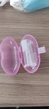 Cepillo de dientes de silicona para dedos de bebé + caja, cepillo de dientes de silicona suave transparente para niños, cepillo de limpieza de goma para bebés