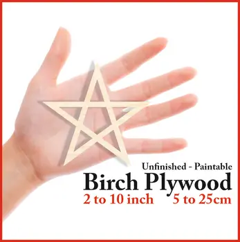 

Pentagram Laser Cut Out Unfinished Wood Shape Craft Supply