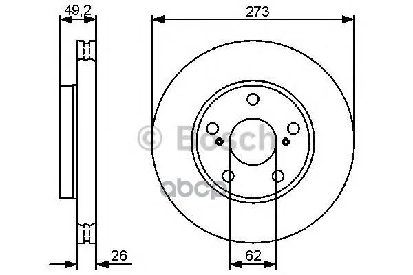 Тормозной Диск Передний 0986479425 Bosch арт. 0986479425