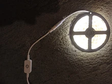 Tira de luces LED para cocina, lámpara impermeable de 5 m, 2835, con sensor táctil regulable y fuente de alimentación de 12V para iluminación bajo armario de cocina