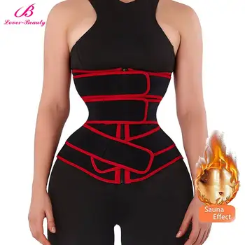 

Women Waist Trainer Neoprene Sauna Sweat Waist Trimmer Slimming Body Shaper 3 Belt Tummy Control Weight Loss Workout Girdles