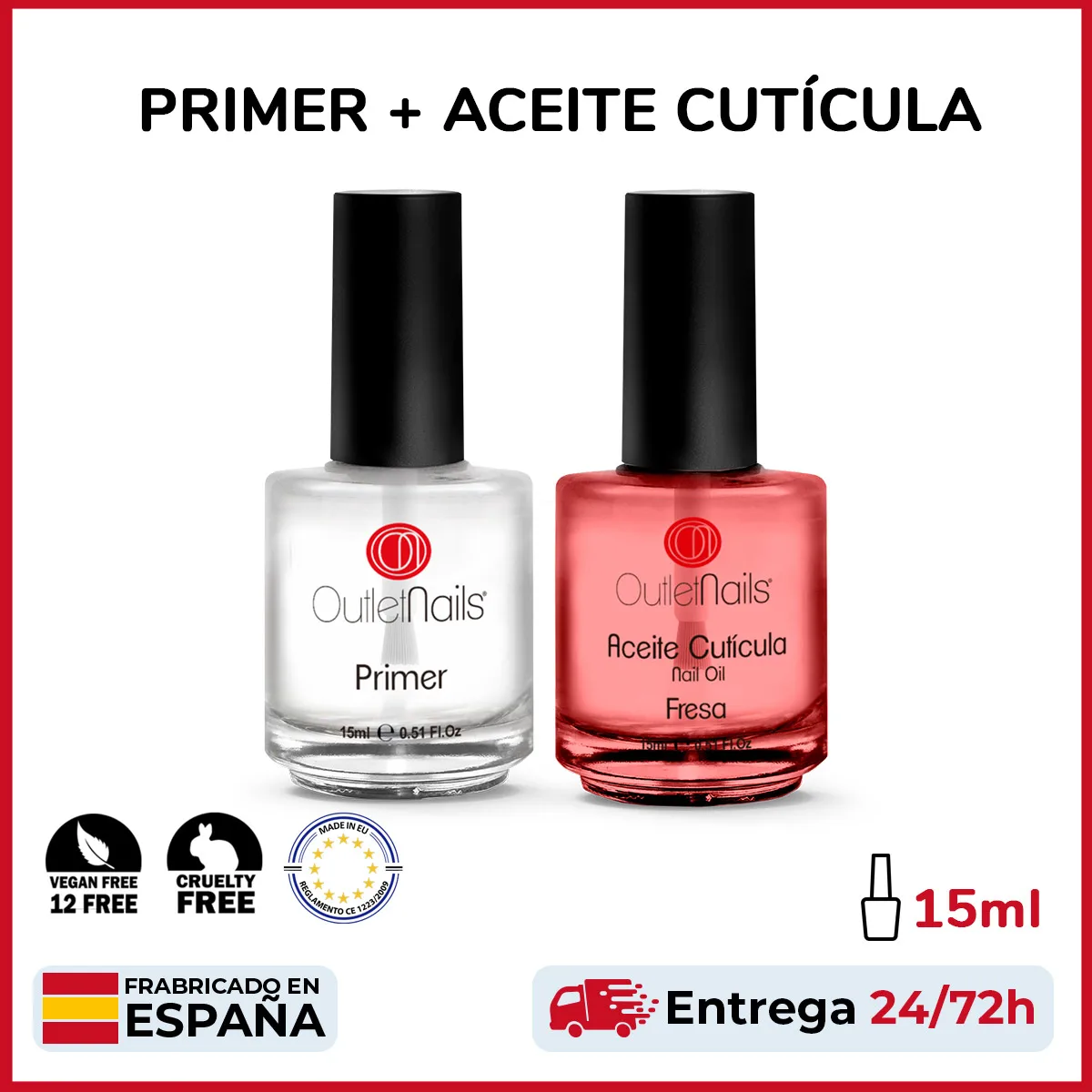 Primer 15ml + Aceite de Cutícula para uñas |sin ácidos | Ideal gel - acrílico esmaltes semipermanentes Красота и здоровье