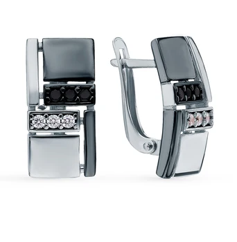 

Silver earrings with spinel and cubic zirconia sunlight sample 925